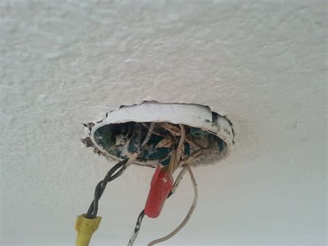 how to fix loose ceiling electrical box|replacing a ceiling electrical box.